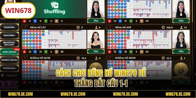 Cách chơi Rồng Hổ WIN678 bắt cầu 1-1